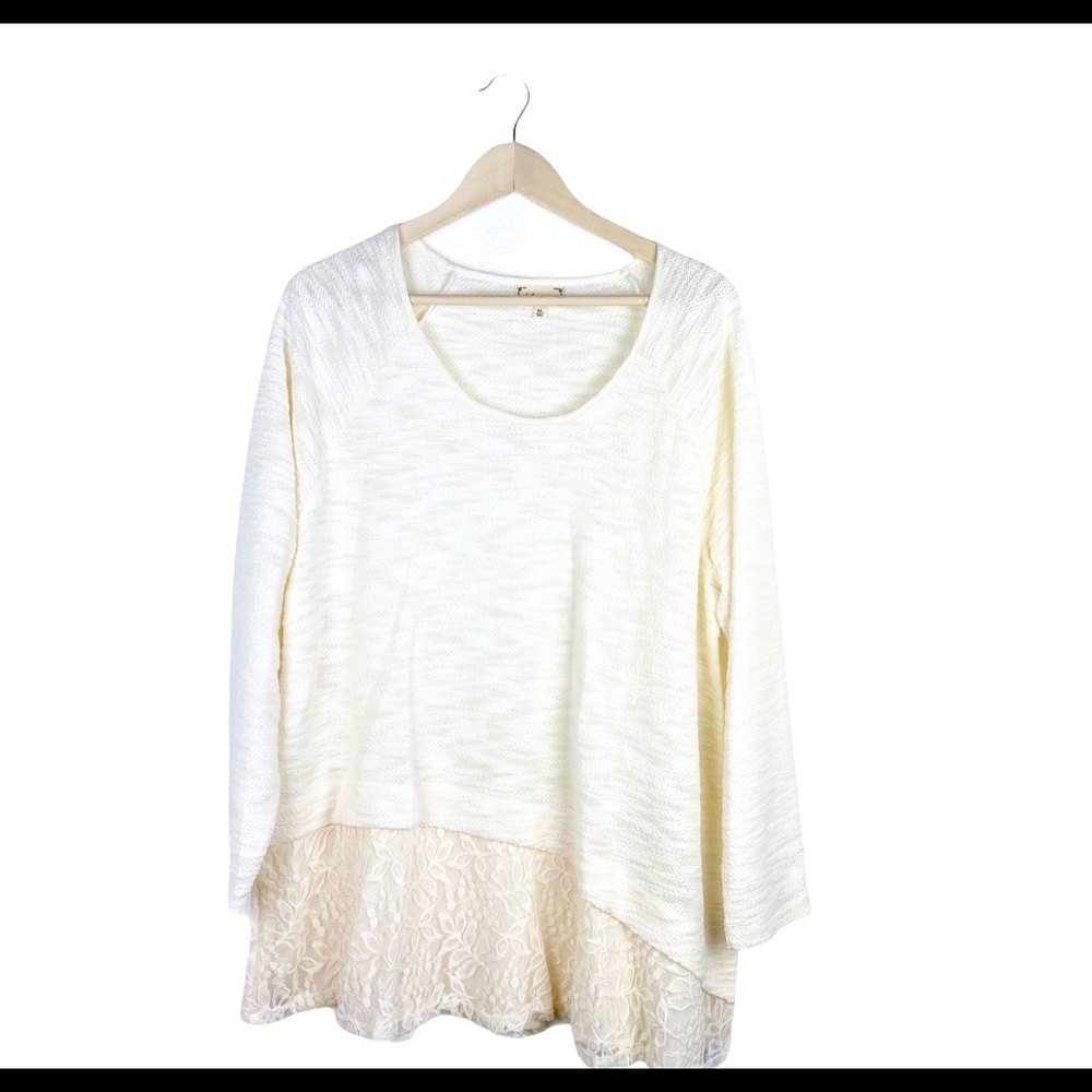 Cloth & Portrait Women’s Knit Tunic Top XL Ivory